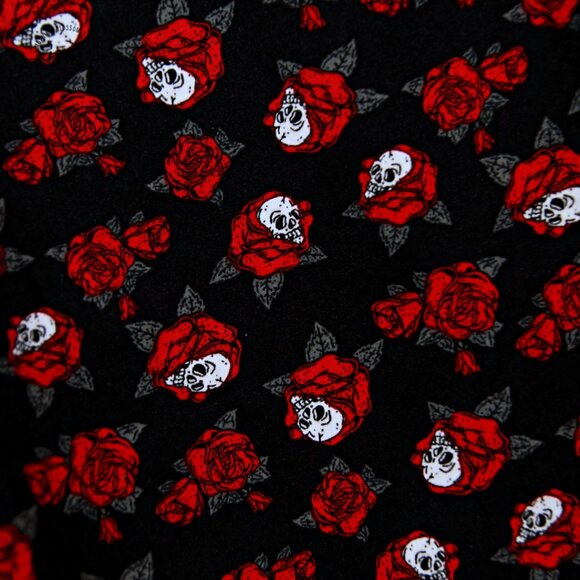 Bundle of 2 WXYZ Skull & Roses Button Down Short Sleeve Shirts Black Red Men M - Picture 7 of 16